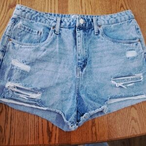 Chelsea Refuge Denim High Rise Destructive Jean Shorts Size 13